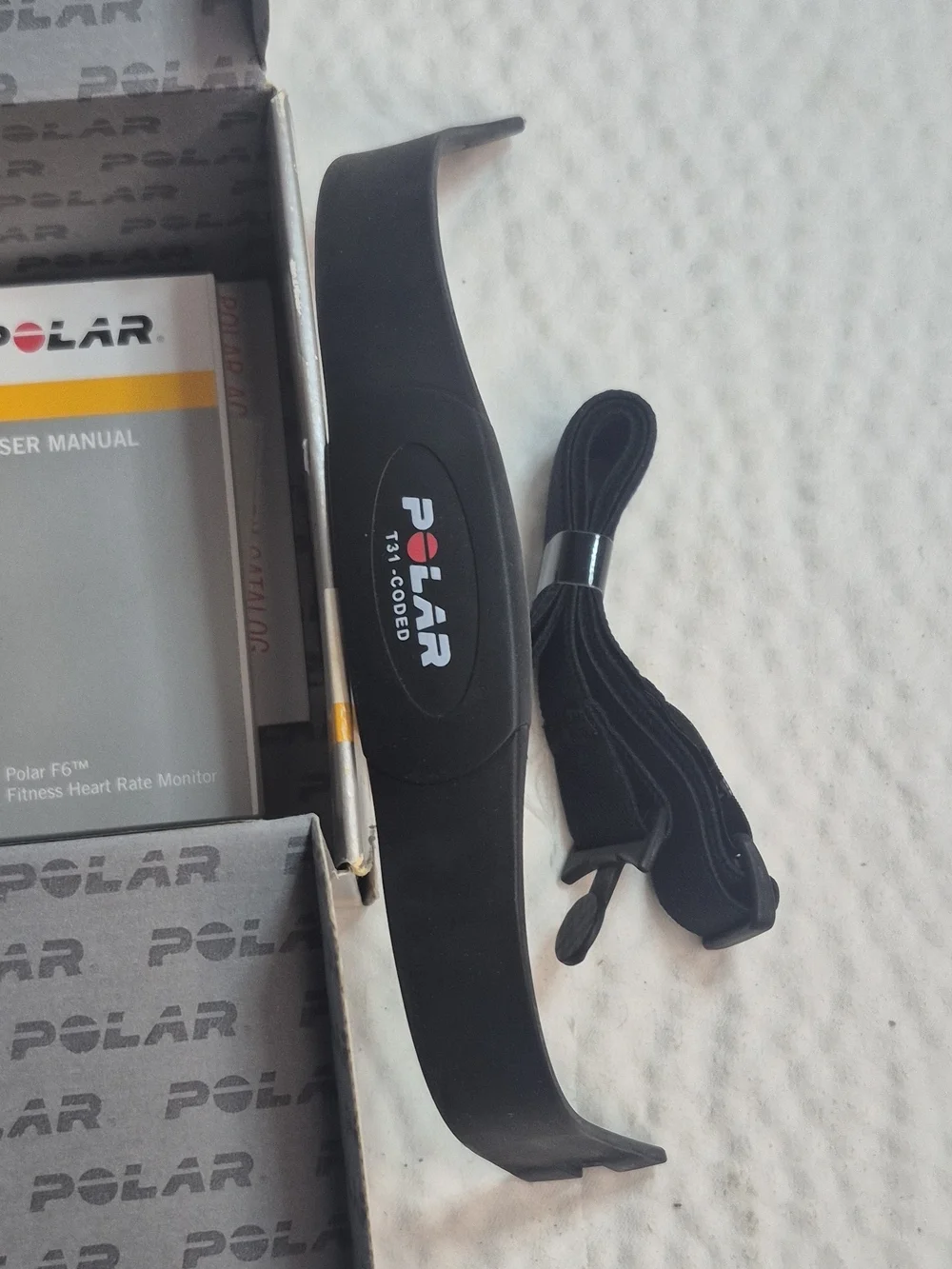 Polar F6 Black Heart Rate Monitor Wrist Unit w/ Chest Strap, Manual Set of 4